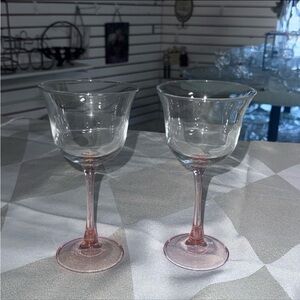 Vintage Gorgeous Cristal D'Arques "Americana Rose" Wine Glasses | Set of 2